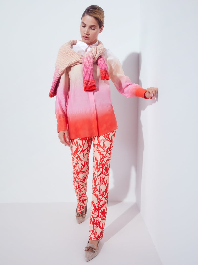 Floral Print Stretch Trousers