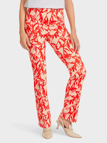Floral Print Stretch Trousers