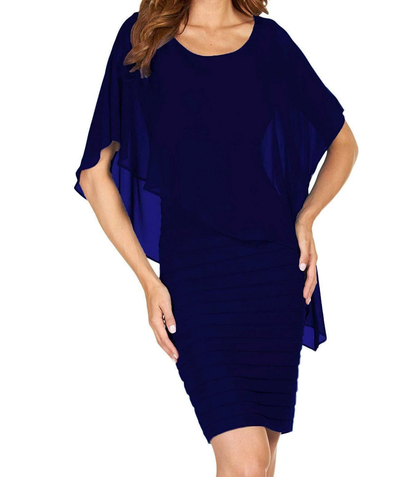 Chiffon Cape Bandage Dress