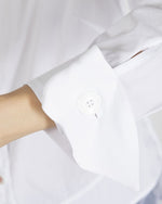 Load image into Gallery viewer, White Shirt with Flower &amp; Mesh Details
