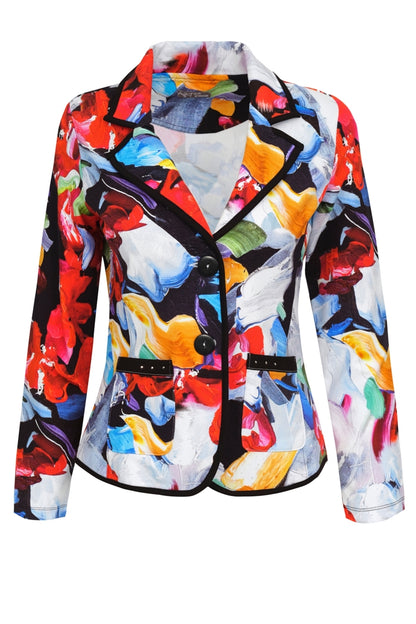 Dolcezza Vibrant Printed Cotton Blazer 23621