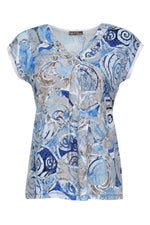Load image into Gallery viewer, Seashells Cap Sleeves Top 23672
