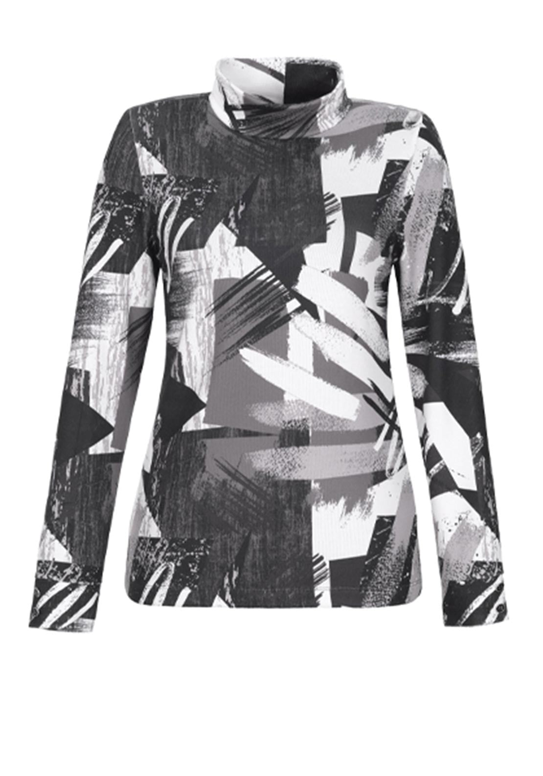 Dolcezza Polo Neck Monochrome Top 71650 - Lucindas on-line