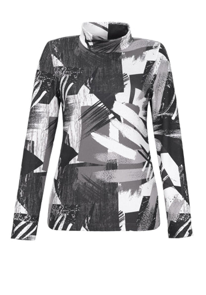 Dolcezza Polo Neck Monochrome Top 71650 - Lucindas on-line