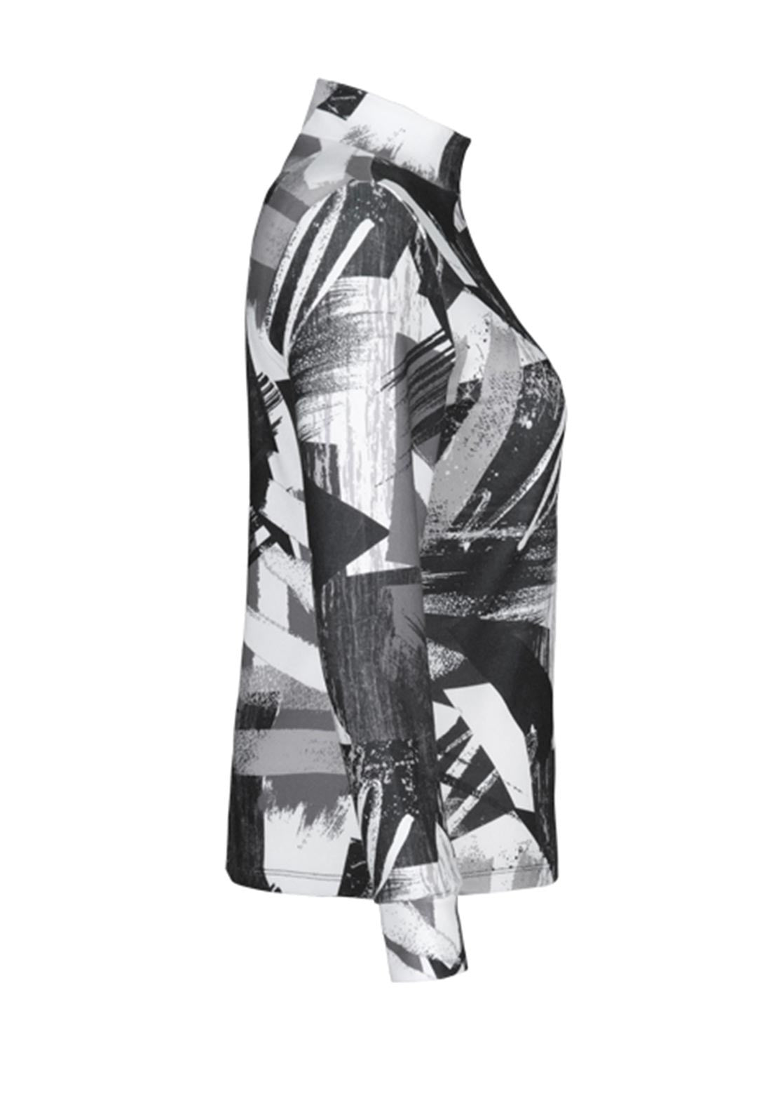 Dolcezza Polo Neck Monochrome Top 71650 - Lucindas on-line