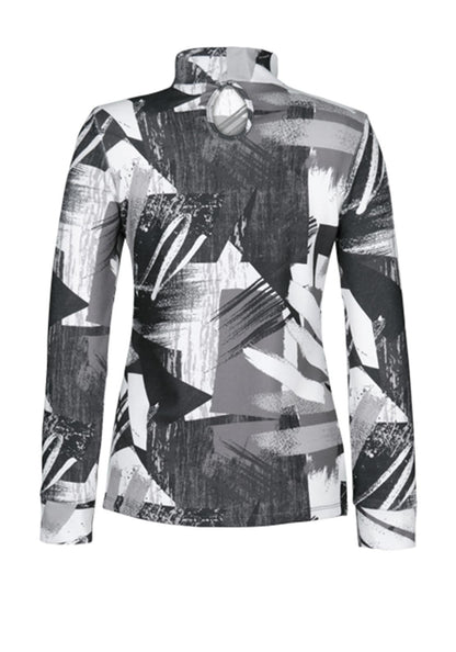 Dolcezza Polo Neck Monochrome Top 71650 - Lucindas on-line