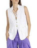 Load image into Gallery viewer, White Linen Gilet
