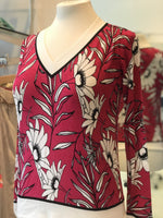Load image into Gallery viewer, Leo &amp; Ugo Fuschia Floral Print Jumper - Lucindas on-line
