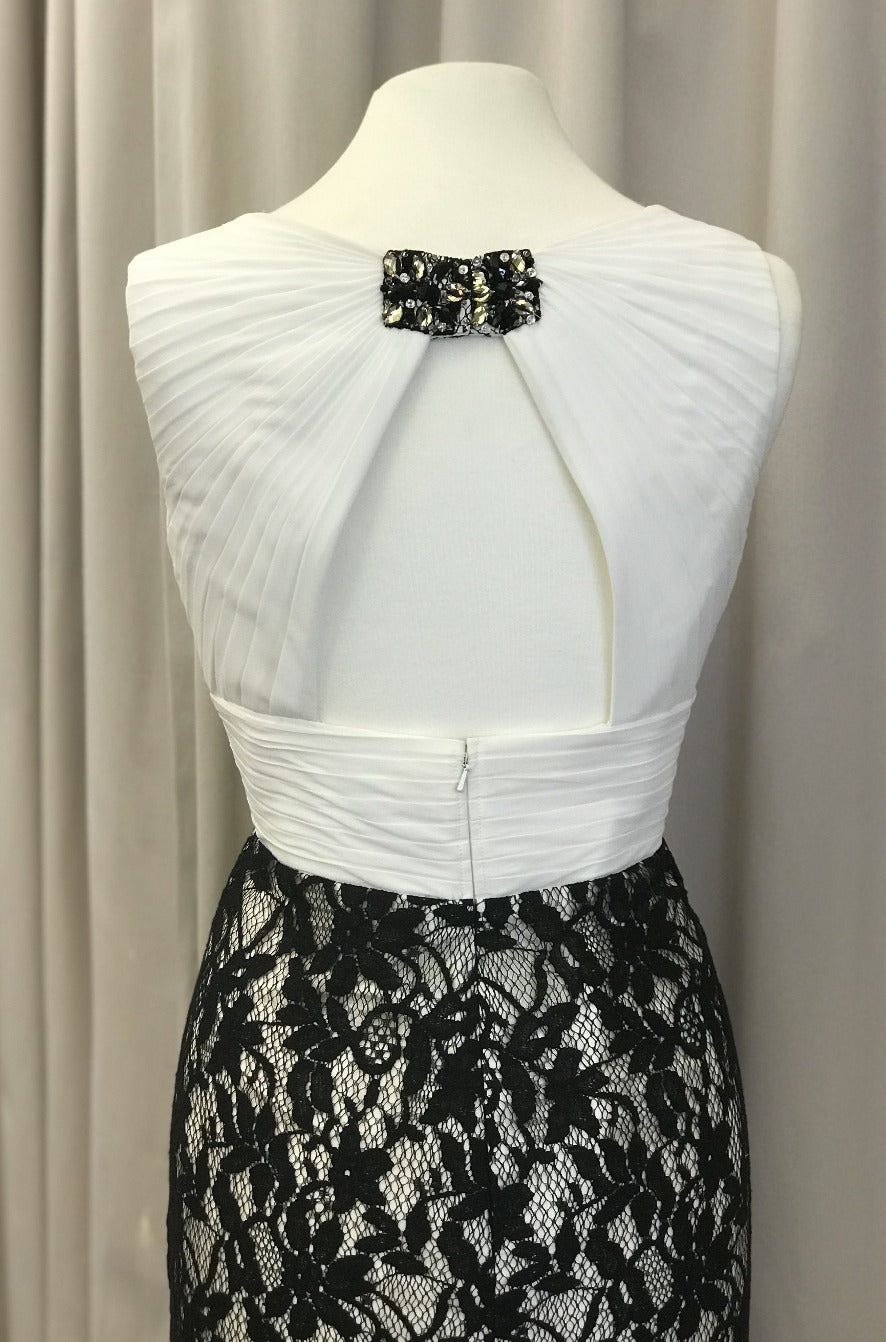 John Charles monochrome lace dress with silk bolero 25320 - Online exclusive promo price - Lucindas on-line