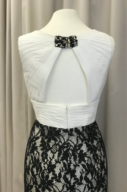 John Charles monochrome lace dress with silk bolero 25320 - Online exclusive promo price - Lucindas on-line