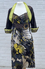 Load image into Gallery viewer, Linea Raffaeli Yellow Floral Pure Silk Dress with Bolero - 101-631 - Lucindas on-line
