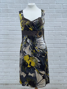 Linea Raffaeli Yellow Floral Pure Silk Dress with Bolero - 101-631