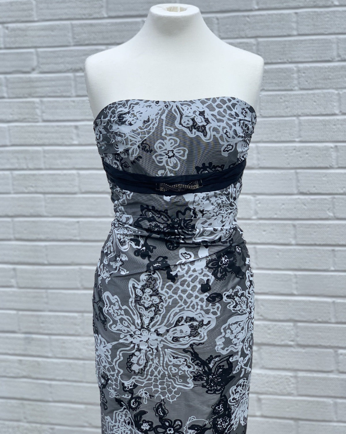 Linea Raffaeli Grey Pure Silk Dress with Black Bolero - 7868 - Lucindas on-line