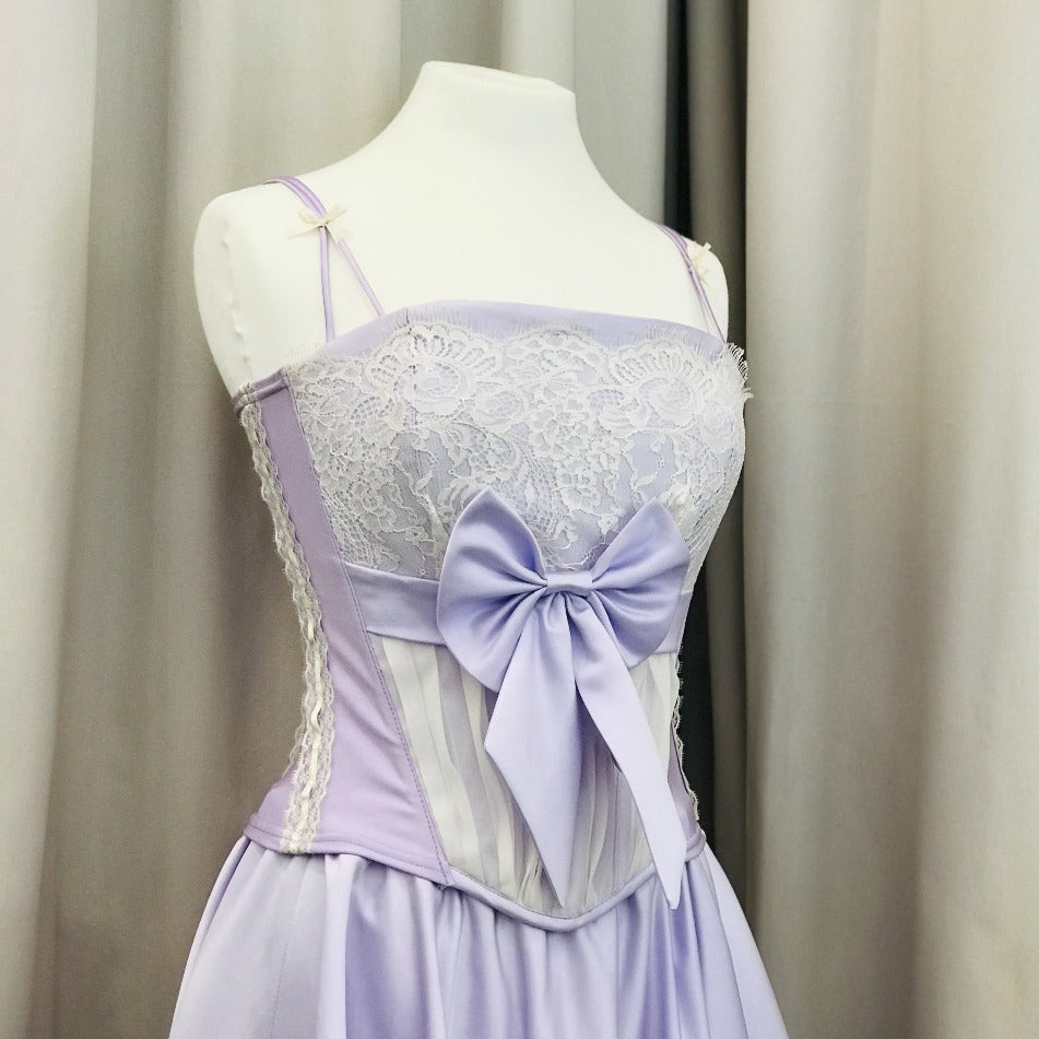 Lilac vintage bespoke corset - Lucindas on-line