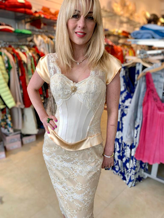 Cream Vintage Dress - Lucindas on-line