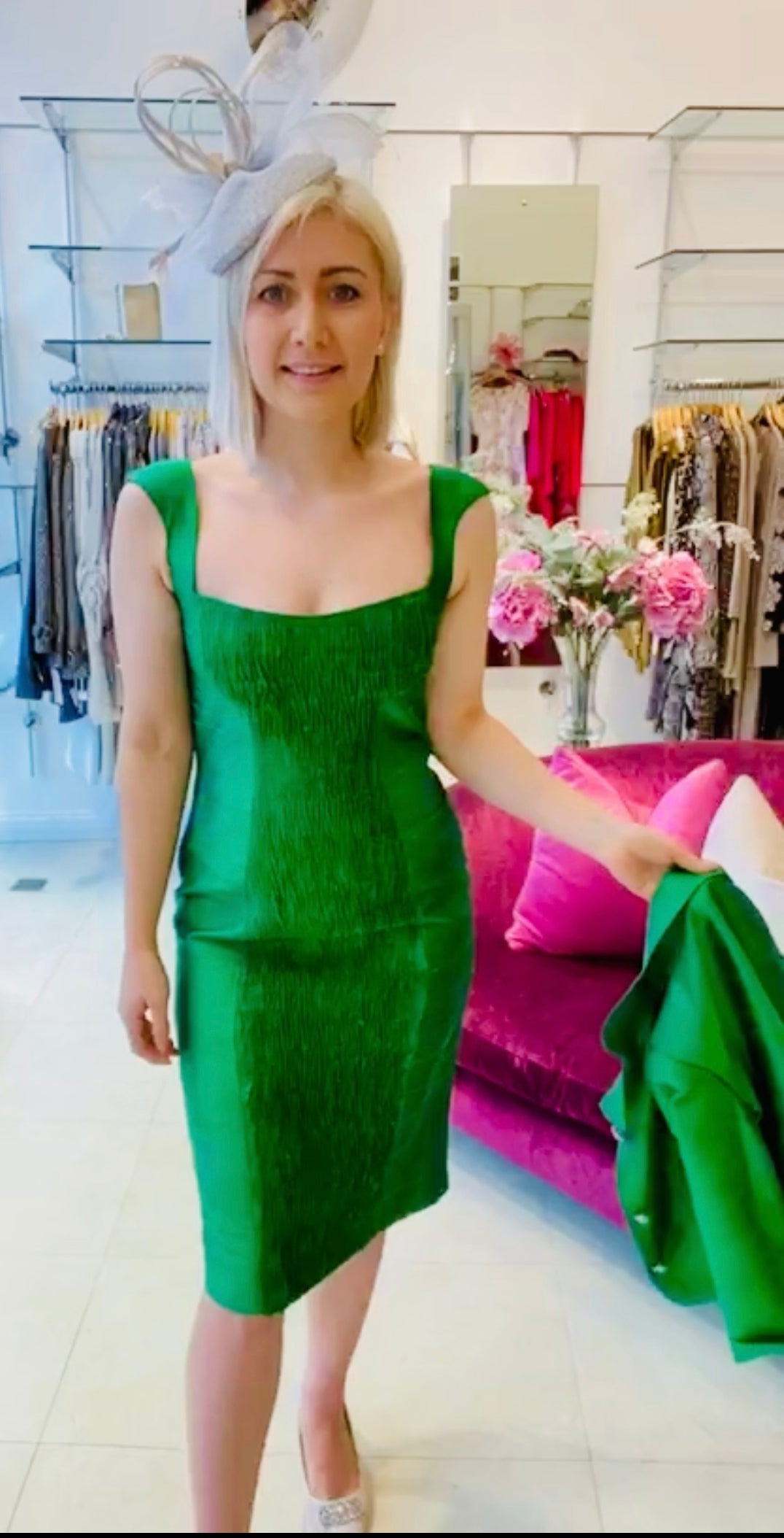Paule Vasseur Emerald Silk Dress