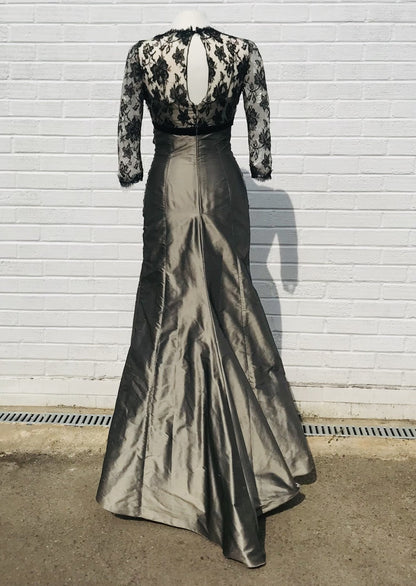 Linea Raffaeli long silk dress with black lace - 121-839 - Lucindas on-line