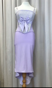 Vintage pastel purple 50s pencil skirt with bow - Lucindas on-line