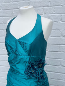 Linea Raffaeli Turquoise silk dress with bolero - 7779