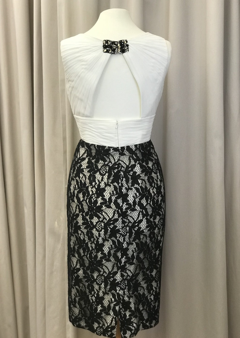 John Charles monochrome lace dress with silk bolero 25320 - Online exclusive promo price - Lucindas on-line