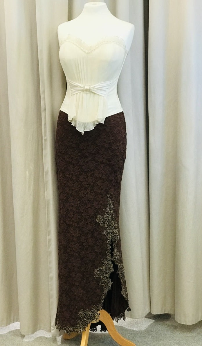 Ivory strapless vintage bespoke corset