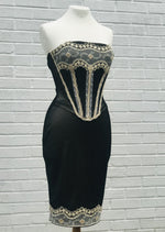 Load image into Gallery viewer, Black Corsetiere Dress - Lucindas on-line
