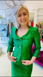 Load image into Gallery viewer, Paule Vasseur Emerald Silk Jacket

