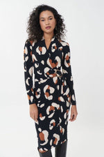 Load image into Gallery viewer, Abstract Animal Print Wrap Dress 223036

