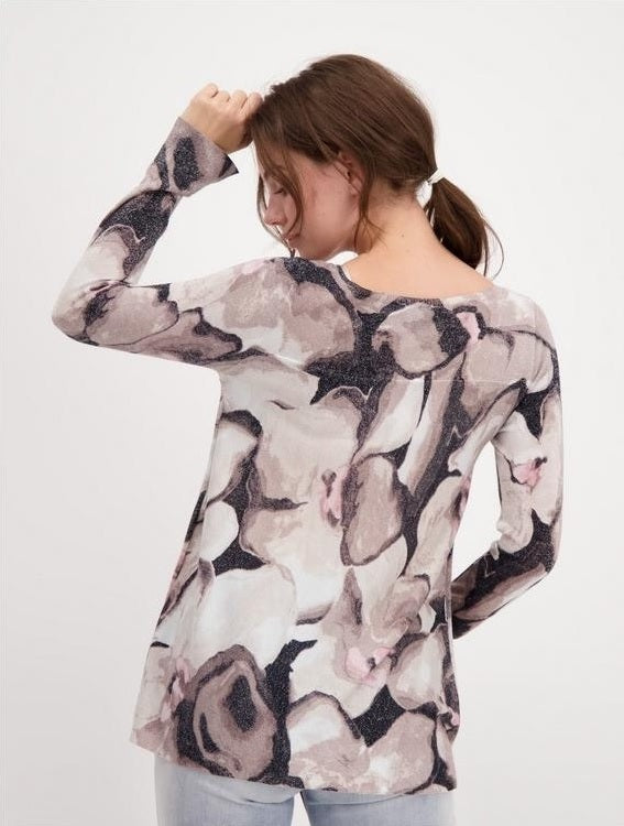 Monari Floral Jumper with Shimmer 407656