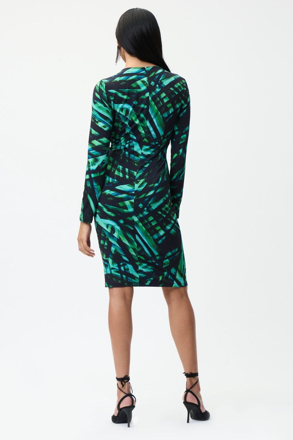Green Pleated Wrap Dress 224145