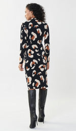 Load image into Gallery viewer, Abstract Animal Print Wrap Dress 223036
