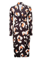 Load image into Gallery viewer, Abstract Animal Print Wrap Dress 223036
