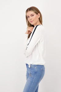 Monari White Draw String Blouse 407746