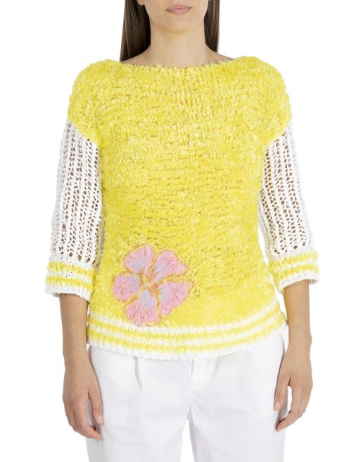 Mimosa Two Tone Mesh Back Jumper