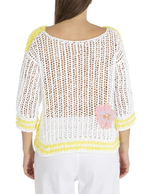 Mimosa Two Tone Mesh Back Jumper