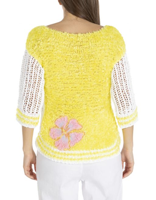 Mimosa Two Tone Mesh Back Jumper