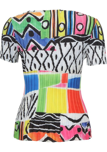 Mix Print Pleated Top YE450