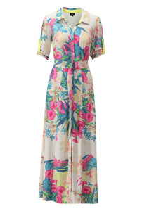 Tropical Flower Maxi Dress W316