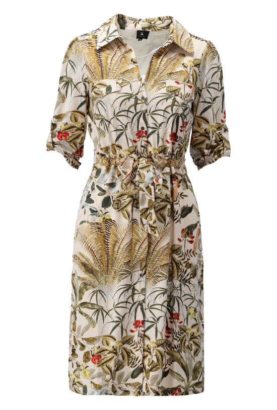 Jungle Flower Shirt Dress W333