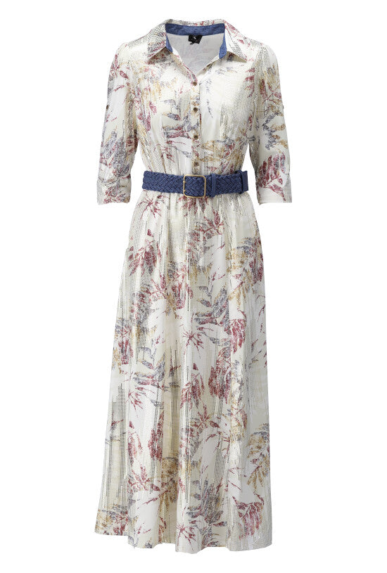 Metallic Abstract Print Maxi Dress W384